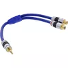 InLine audiokabel premium 2x RCA female / 3,5 mm male goud gecoat 0,25 m