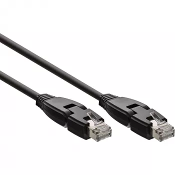 InLine 180° patchkabel S/FTP PiMF Cat.6A 500MHz halogeenvrij koper zwart 1m