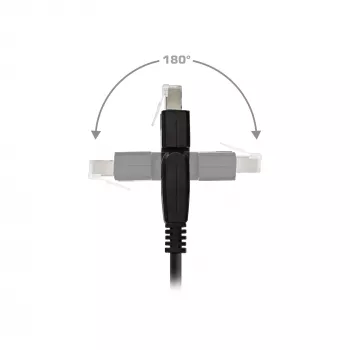 InLine 180° patchkabel S/FTP PiMF Cat.6A 500MHz halogeenvrij koper zwart 1m