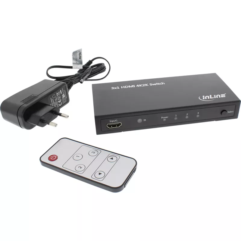 InLine HDMI-switch 3 IN naar 1 OUT signaal 4K2K 3D HD audio