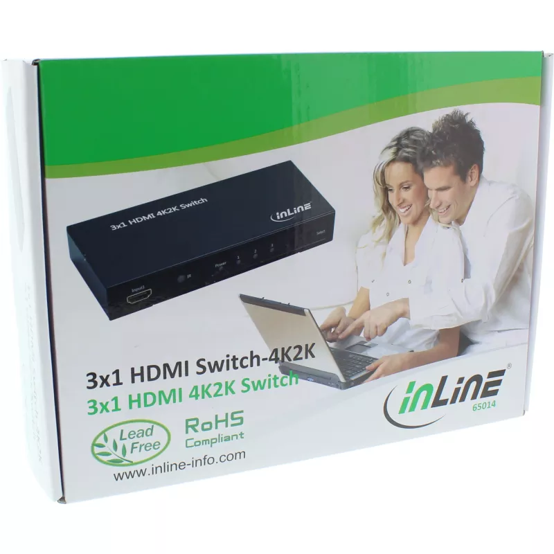 InLine HDMI-switch 3 IN naar 1 OUT signaal 4K2K 3D HD audio