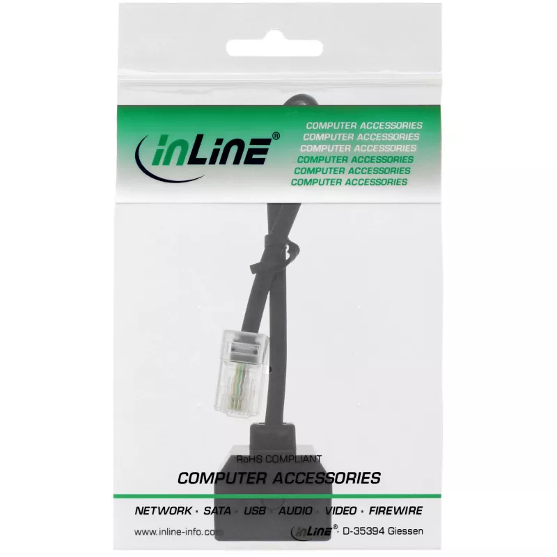 InLine ISDN-splitter 1x RJ45 M / 2x RJ45 F, 8P4C zonder weerstanden