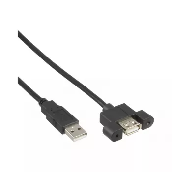 InLine 100 stuks bulkverpakking USB 2.0 kabel A stekker naar A bus voor slotbeugel 0,6 m