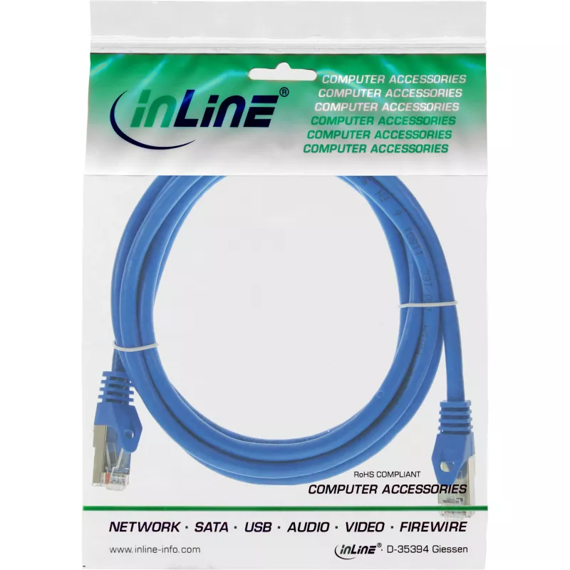 InLine patchkabel SF/UTP Cat.5e blauw 3m