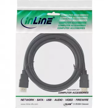 InLine High Speed HDMI-kabel met ethernet premium 4K2K stekker/stekker zwart 0,3m
