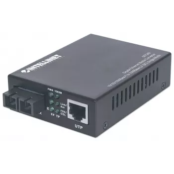 Intellinet gigabit ethernet single mode mediaconverter, 10/100/1000Base-T naar 1000Base-Lx (SC) single-mode, 20 km