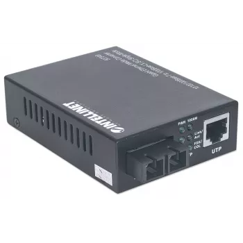 Intellinet gigabit ethernet single mode mediaconverter, 10/100/1000Base-T naar 1000Base-Lx (SC) single-mode, 20 km