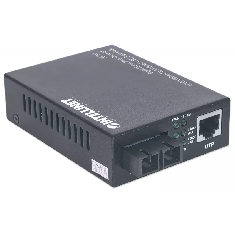 Intellinet gigabit ethernet single mode mediaconverter, 10/100/1000Base-T naar 1000Base-Lx (SC) single-mode, 20 km