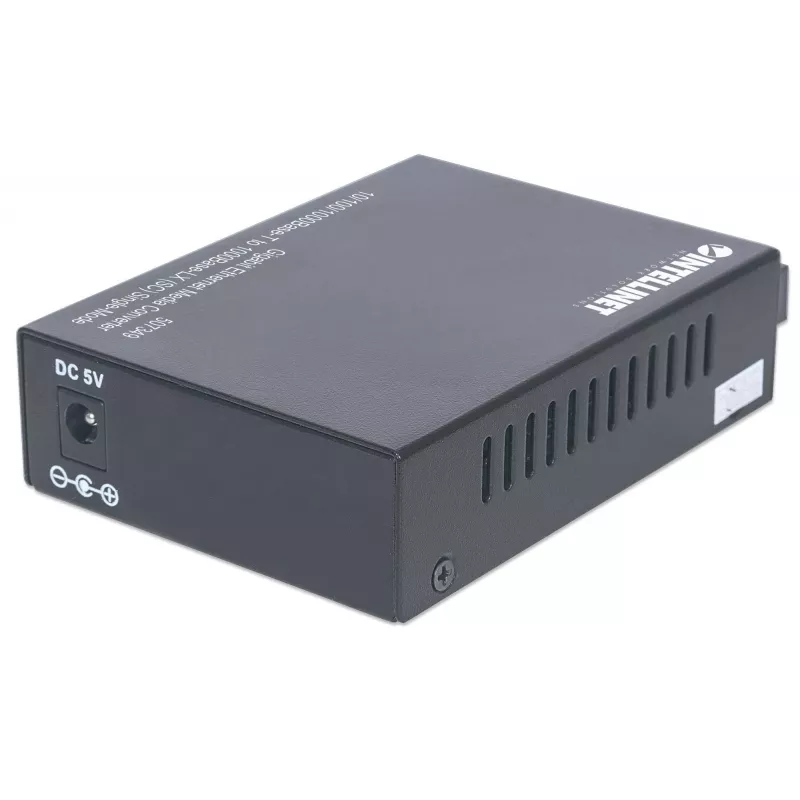 Intellinet gigabit ethernet single mode mediaconverter, 10/100/1000Base-T naar 1000Base-Lx (SC) single-mode, 20 km