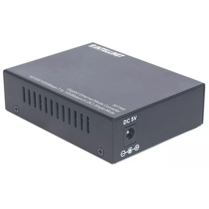 Intellinet gigabit ethernet single mode mediaconverter, 10/100/1000Base-T naar 1000Base-Lx (SC) single-mode, 20 km