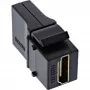 InLine HDMI Keystone snap-in module, 4K/60Hz, HDMI AF/AF haaks zwart