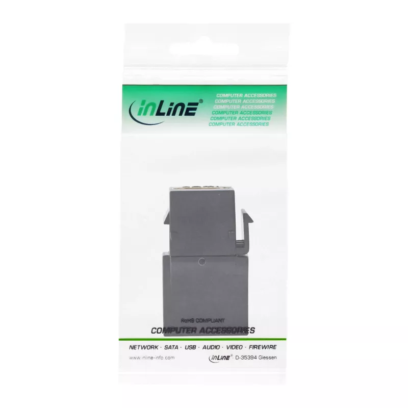 InLine HDMI Keystone snap-in module, 4K/60Hz, HDMI AF/AF haaks zwart