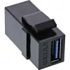 InLine USB 3.1 snap-in module, USB-A bus/bus, zwarte behuizing