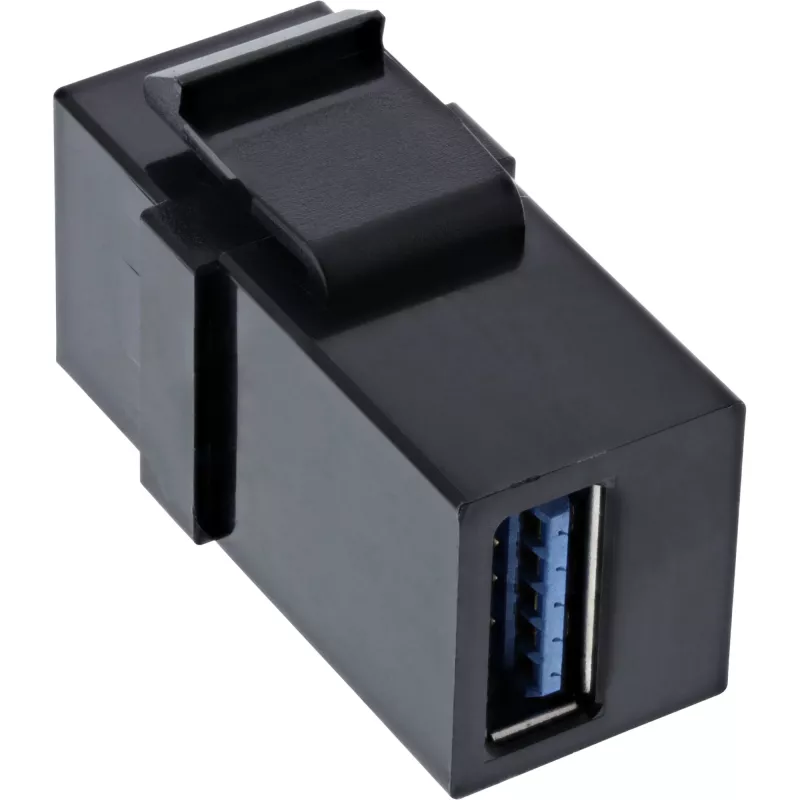 InLine USB 3.1 snap-in module, USB-A bus/bus, zwarte behuizing