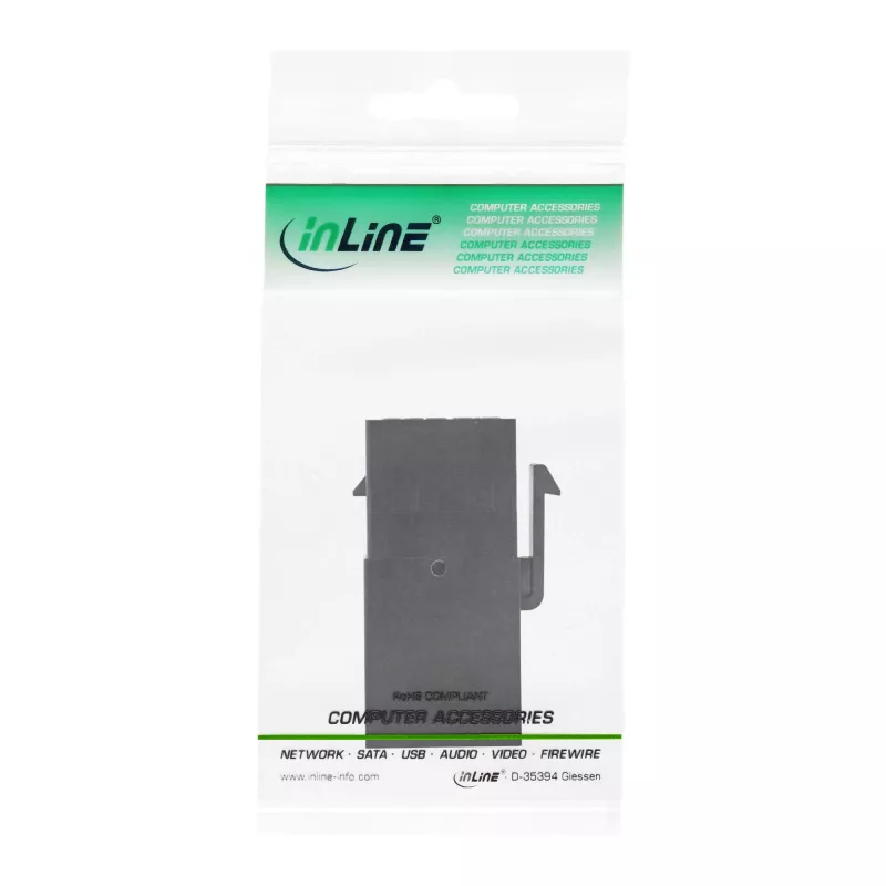 InLine USB 3.1 snap-in module, USB-A bus/bus, zwarte behuizing