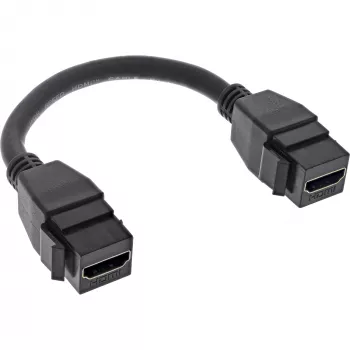 InLine HDMI 2-voudige Keystone kabel 4K/60Hz, HDMI A bus/bus, zwart, 0,2 m