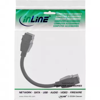 InLine HDMI 2-voudige Keystone kabel 4K/60Hz, HDMI A bus/bus, zwart, 0,2 m