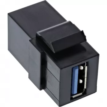 InLine USB 3.1 snap-in module, USB-A B/B, 90° haaks, zwarte behuizing