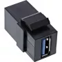 InLine USB 3.1 snap-in module, USB-A B/B, 90° haaks, zwarte behuizing