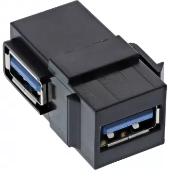 InLine USB 3.1 snap-in module, USB-A B/B, 90° haaks, zwarte behuizing