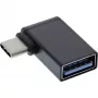 InLine USB 3.2 Gen.2 adapter, USB-C stekker naar USB-A bus haaks 90° OTG