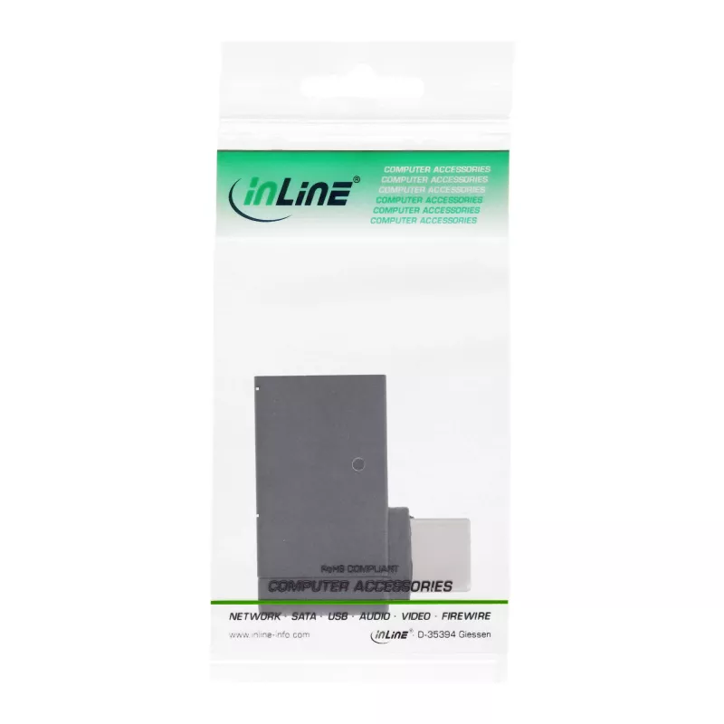 InLine USB 3.2 Gen.2 adapter, USB-C stekker naar USB-A bus haaks 90° OTG