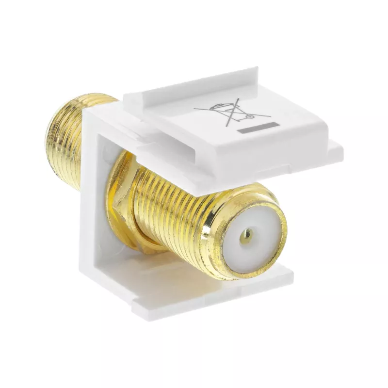 InLine Keystone inbouwadapter, voor satellietkabel, 2x F-bus, wit