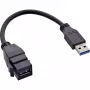 USB 3.2 Gen1-adapterkabel InLine 76206C 0,2 m USB-A stekker naar Keystone-bus