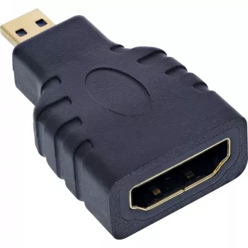 InLine HDMI-adapter HDMI-A-bus / HDMI-D-stekker, 4K/60Hz, verguld