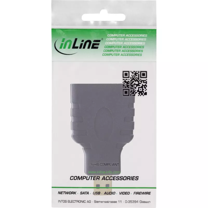 InLine HDMI-adapter HDMI-A-bus / HDMI-D-stekker, 4K/60Hz, verguld