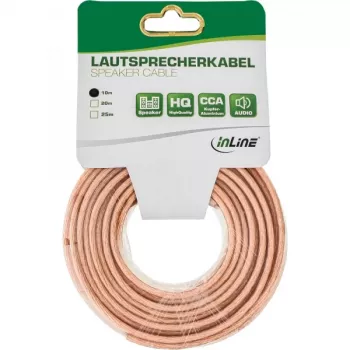 Luidsprekerkabel InLine 98310T 2x 2,5mm² CCA transparant 10m