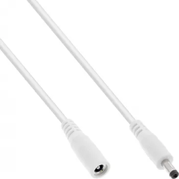 InLine DC-verlengkabel, DC-stekker/bus 4,0x1,7mm, wit, 3m