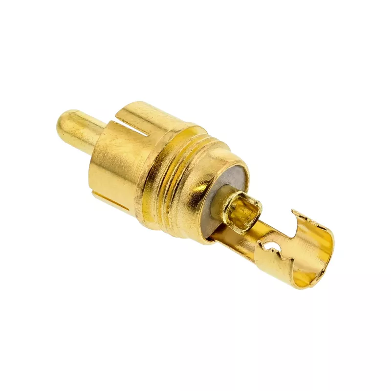 InLine RCA metalen stekker om te solderen, zwart, rode ring, voor 6-mm-kabel