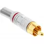 InLine RCA metalen stekker, male, om te solderen, zilver, rode ring, voor 6-mm-kabel