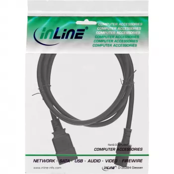 InLine stroomadapterkabel, IEC-60320 C20 naar C13, 3x1,5mm², max. 10A, 3m