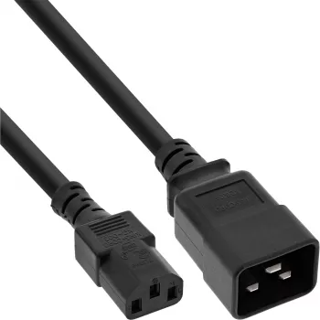 InLine power-adapterkabel, IEC-60320 C20 naar C13, 3x1,5mm², max. 10A, 2m