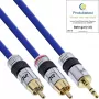 InLine audiokabel Premium 2x cinch stekker / 3,5 mm stekker verguld 0,5 m
