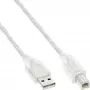 USB 2.0 kabel Type-A stekker / B stekker InLine 34505T 0,5 m transparant