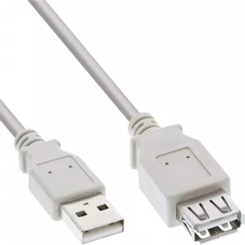 InLine USB 2.0 verlengkabel Type-A stekker / bus, beige, 3m, bulk