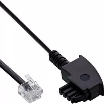 Netwerkkabel InLine ADSL-splitterkabel TAE-F 6P2C DEC stekker 20 m zwart