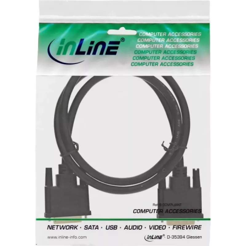 InLine DVI-D-kabel Premium 24+1 stekker/stekker Dual Link verguld 1m 17771P