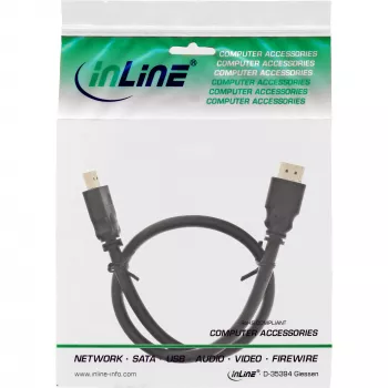 InLine HDMI-kabel, High Speed HDMI-kabel, M/M, zwart, gouden contacten, 7,5 m