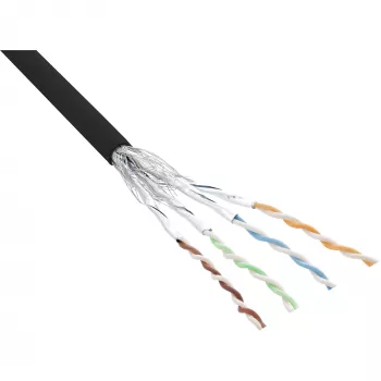 InLine patchkabel S/FTP PiMF Cat.6 zwart AWG27 PVC CU 100 m