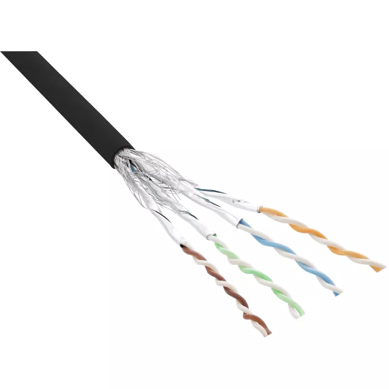 InLine patchkabel S/FTP PiMF Cat.6 zwart AWG27 PVC CU 100 m