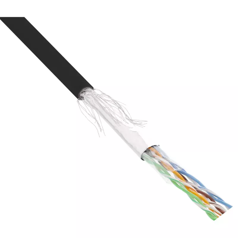 InLine patchkabel SF/UTP Cat.5e AWG26 CCA PVC zwart 100 m