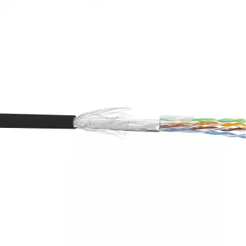 InLine patchkabel SF/UTP Cat.5e AWG26 CCA PVC zwart 100 m