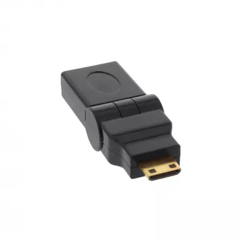 InLine HDMI-adapter 17690M HDMI A-bus / HDMI C-stekker kantelbaar verguld