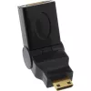 InLine HDMI-adapter 17690M HDMI A-bus / HDMI C-stekker kantelbaar verguld