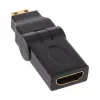 InLine HDMI-adapter 17690M HDMI A-bus / HDMI C-stekker kantelbaar verguld