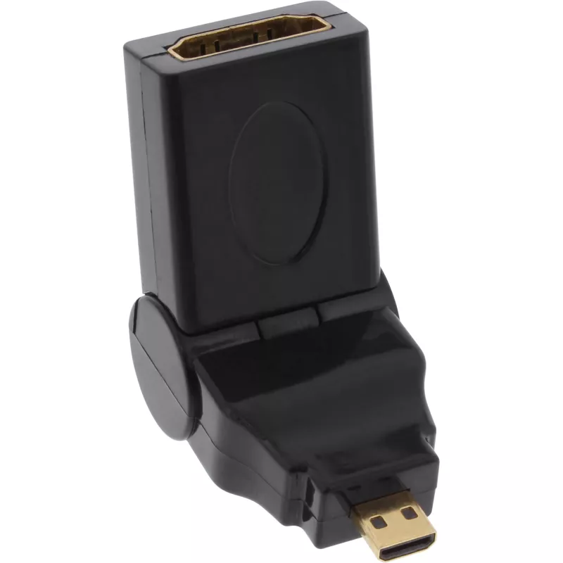 InLine HDMI-adapter Type-A bus / Type-D stekker draaibaar verguld 17690L